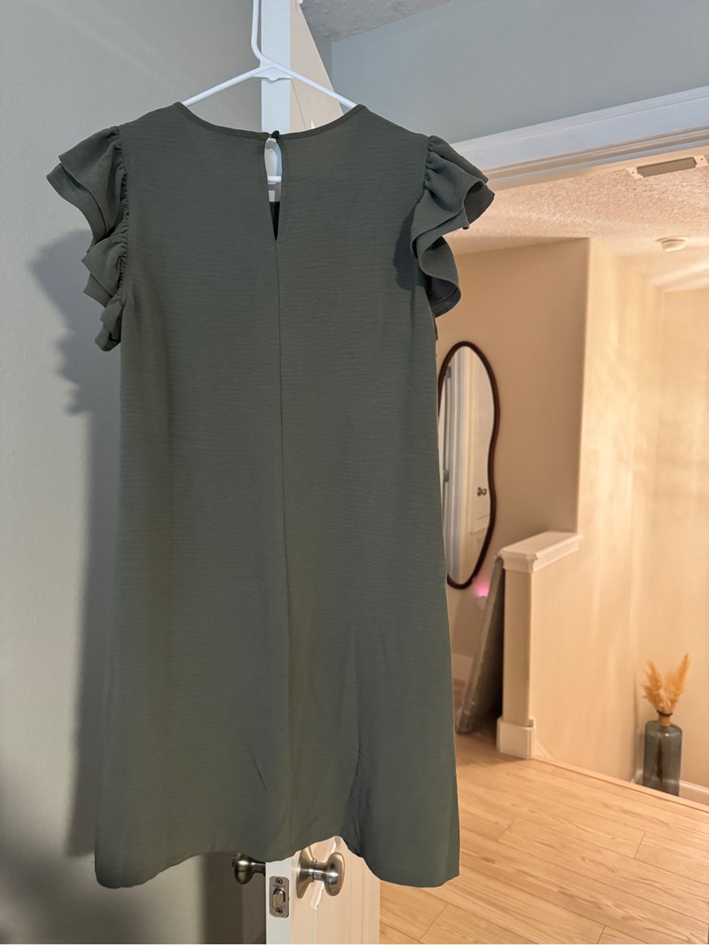 Versona Olive Ruffle Sleeve Midi Dress - Picture 2 of 2